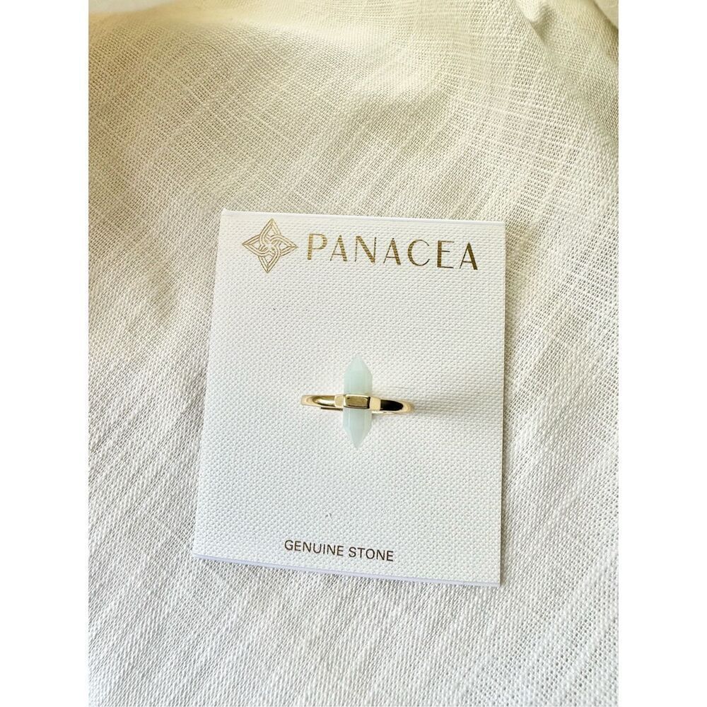 Panacea genuine stone mint green boho style adjustable ring